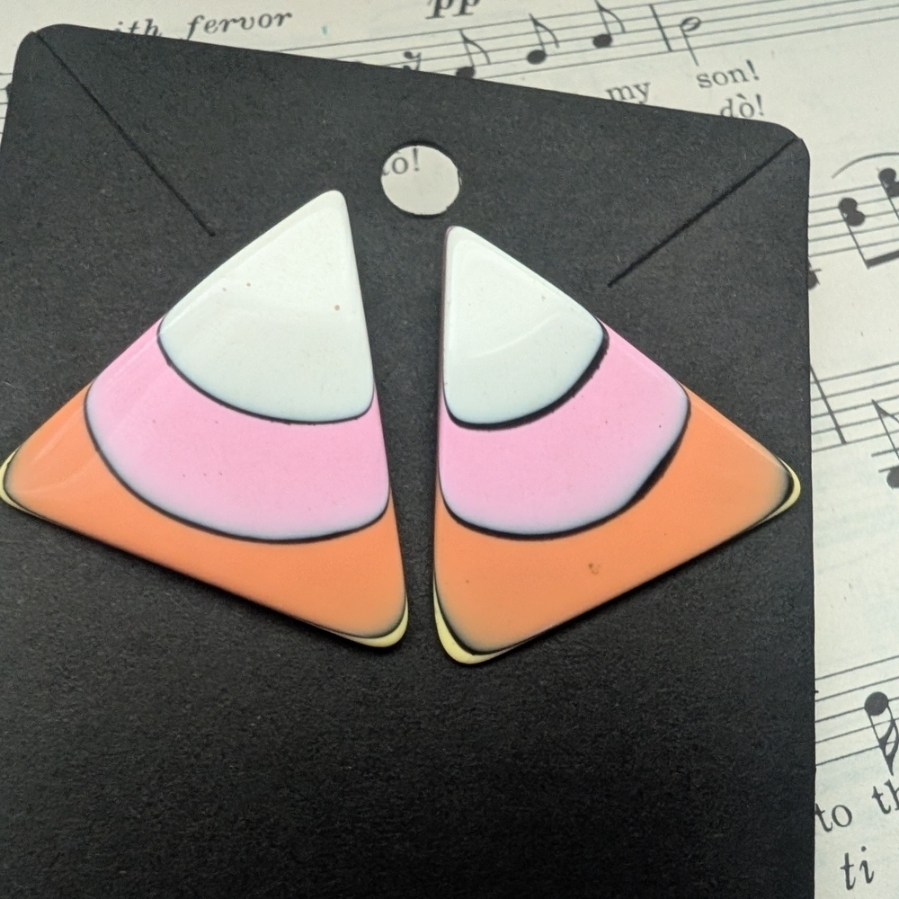 Colorful Triangle Earrings - Picture 3 of 6